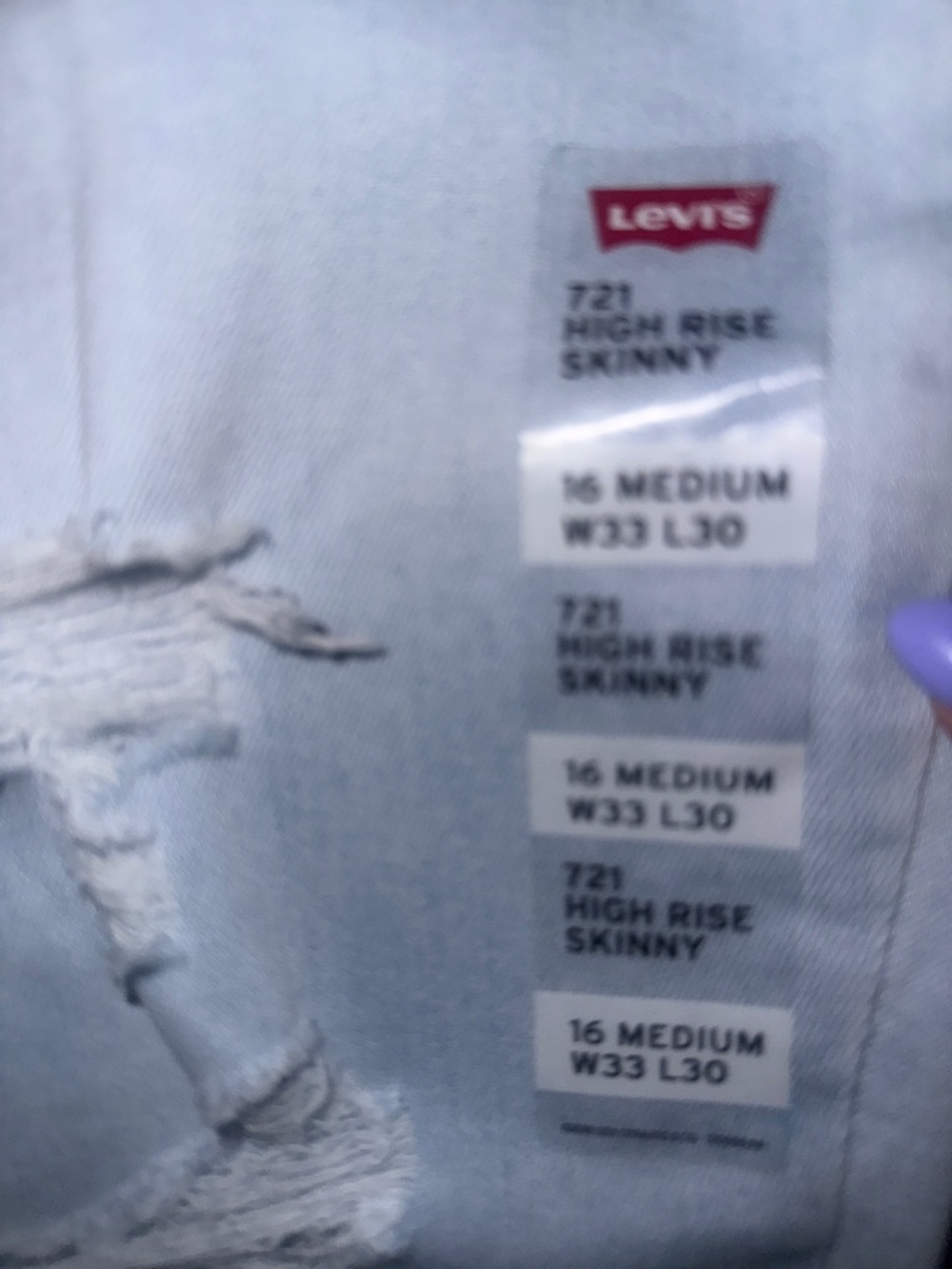 Levi’s 721 High Rise Skinny -Brand New With Tags - Picture 11 of 12